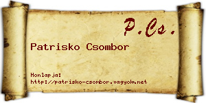 Patrisko Csombor névjegykártya